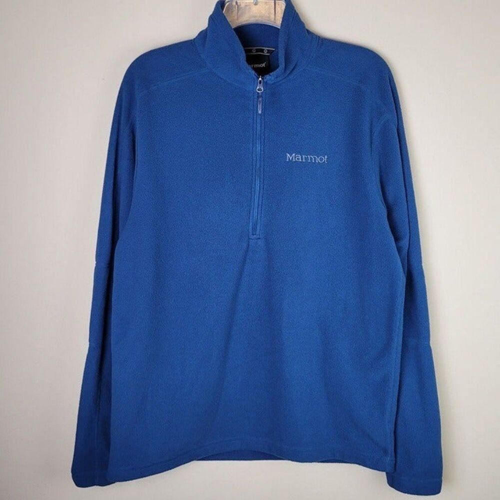 Marmot Size M Fleece 1/2 Zip Pulover Jacket Sweatshirt Blue